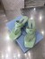 Prada Heeled Thong Sandals In Aqua Brushed Leather