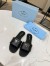 Prada Women's Slides in Black Smooth Leather