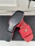 Prada Women's Slides in Red Saffiano Leather
