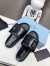 Prada Slides In Black Soft Padded Nappa Leather