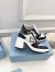 Prada Downtown High-heeled Sneakers in Black and White Leather