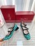 Roger Vivier Tres Vivier Strass Buckle Mini Babies Ballerinas in Green Fabric