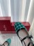 Roger Vivier Tres Vivier Strass Buckle Mini Babies Ballerinas in Green Fabric