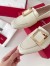 Roger Vivier Soft Metal Buckle Loafers in White Leather