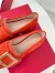 Roger Vivier Soft Metal Buckle Loafers In Orange Suede