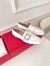 Roger Vivier Mini Broche Buckle Loafers in White Patent Leather