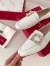 Roger Vivier Mini Broche Buckle Loafers in White Patent Leather