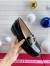 Roger Vivier Metal Buckle Morsetto Loafers in Black Patent Leather