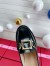 Roger Vivier Metal Buckle Morsetto Loafers in Black Patent Leather