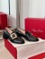 Roger Vivier Viv' Rangers Metal Buckle Loafers in Black Leather