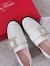 Roger Vivier Viv' Rangers Strass Buckle Loafers in White Patent Leather