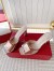 Roger Vivier Trompette Metal Buckle Mules in Pink Metallic Leather