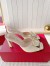 Roger Vivier Trompette Metal Buckle Mules in White Patent Leather