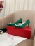 Roger Vivier Trompette Crystal Buckle Pumps in Green Satin