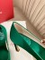 Roger Vivier Trompette Crystal Buckle Pumps in Green Satin