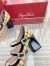 Roger Vivier Tres Vivier Strass Buckle Mini Babies Pumps in Yellow Fabric