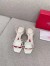 Roger Vivier Virgule Covered Buckle Sandals in White Leather