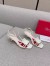 Roger Vivier Virgule Covered Buckle Sandals in White Leather