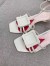 Roger Vivier Virgule Covered Buckle Sandals in White Leather