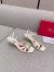 Roger Vivier Virgule Mini Broche Vivier Buckle Sandals in White Patent Leather