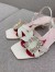 Roger Vivier Virgule Mini Broche Vivier Buckle Sandals in White Patent Leather