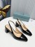 Prada Slingbacks Pumps 65mm In Black Patent Leather