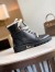 Valentino VLogo Combat Boots with Shearling Lining