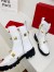 Valentino Roman Stud Combat Boots In White Calfskin