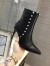 Valentino Black Rockstud Heeled Ankle Boots 85mm