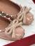 Valentino Rockstud Ballerina In Rose Cannelle Patent Leather