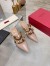 Valentino Roman Stud Mules 65mm In Rose Cannelle Calfskin