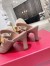 Valentino Roman Stud Mules 65mm In Rose Cannelle Calfskin