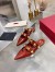 Valentino Roman Stud Flat Mules In Bordeaux Leather