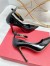 Valentino Tan-Go Pumps 100mm In Black Patent Leather