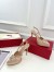 Valentino VLogo Signature Slingback Platform Pumps 120mm In Nude Satin