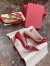 Valentino Rockstud Pumps 100mm In Red Patent Leather