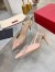 Valentino Vlogo Slingback Pumps 80mm In Rose Cannelle Patent Leather