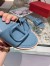 Valentino VLogo Signature Flat Slides In Blue Calfskin