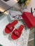 Valentino VLogo Signature Flat Slides In Red Calfskin