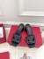 Valentino VLogo Cut-out Slide Sandals 60mm in Black Leather