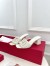 Valentino VLogo Cut-out Slide Sandals 60mm in White Leather