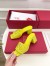 Valentino VLogo Cut-out Slide Sandals 60mm in Yellow Leather