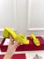 Valentino VLogo Cut-out Slide Sandals 60mm in Yellow Leather