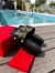 Valentino Roman Stud Flatform Slides In Black Nappa Leather