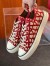 Valentino Totaloop Sneakers in Red Toile Iconographe Fabric