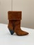 Saint Laurent Niki Ankle Boots in Brown Suede Leather