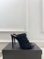 Saint Laurent Emilie Mules in Black Satin