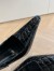 Saint Laurent Lee Slingback Pumps in Crocodile-embossed Leather 