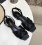 Saint Laurent Tribute Flat Sandals In Black Calfskin