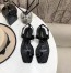 Saint Laurent Cassandra Flat Sandals In Black Patent Leather